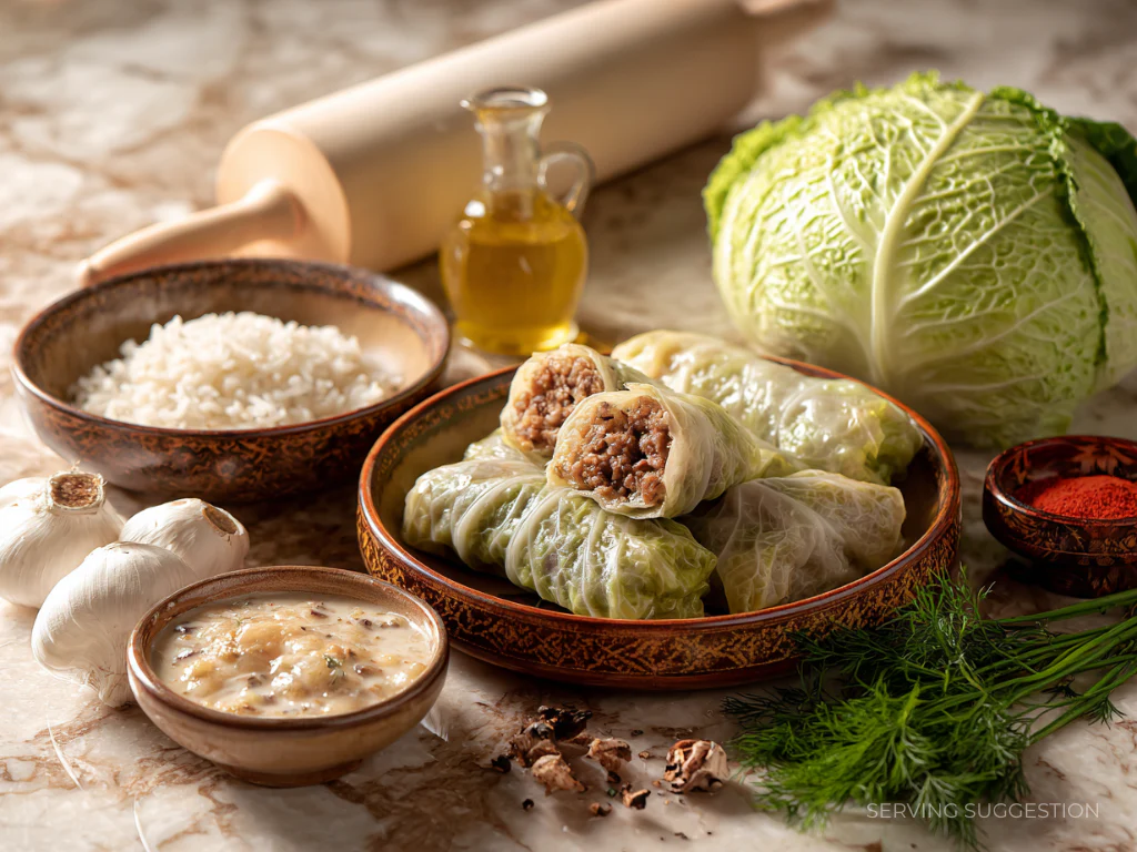 Rice & Mushroom Cabbage Rolls w/Mushroom Sauce - 3 Rolls (Gołąbki) - Image 3